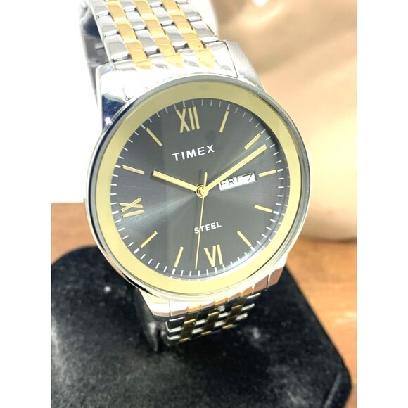 Timex Men's Watch TW2T50500 Quartz Gray Dial Two Tone Stainless Steel 41mm - Picture 12 of 13